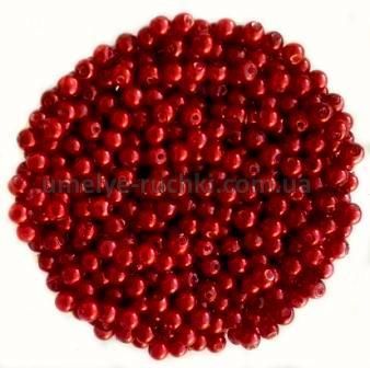 Перлини керамічні 3мм темно-червоні - близько 40шт/уп БК-03-12 фото