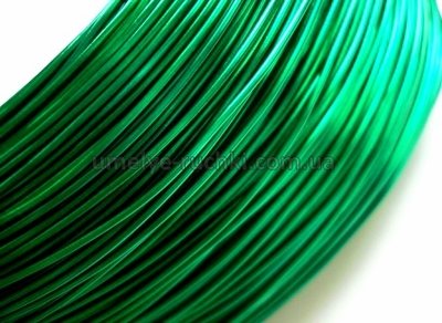 Проволока для рукоделия алюминиевая (мягкая) изумрудно-зелёная 0,8мм (в мотке 5м) П-А08-05 фото