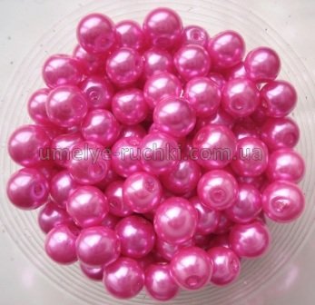 Жемчуг керамический 6мм розовый,  около 30шт/уп БК-06-12 фото
