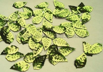 Паєтки "листики" дрібні темно-оливкові з блиском 4г П-ЛТ-06 фото