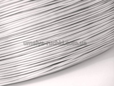 Проволока для рукоделия алюминиевая (мягкая) серебристая 0,8мм (в мотке 5м) П-А08-07 фото