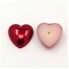 Кабошони - напівбусини акрилові, бордово-червоне серце, 12мм, 10шт/уп. K-18-01 фото