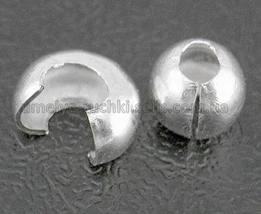 Кримпи обтискні для маскування вузлів, сріблясті, d-3мм, 10шт/уп ФБ-К01-02 фото