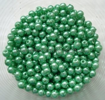 Жемчуг керамический 3мм зелёный (код БК-03-04) около 40шт/уп БК-03-04 фото
