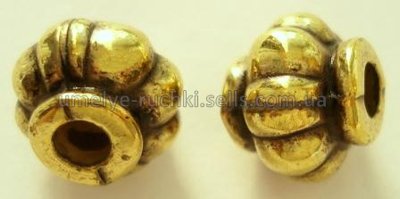 Намистини акрилові "античне золото", ліхтарики, 10х8мм, 5шт/уп (код Б-07-07) Б-07-07 фото