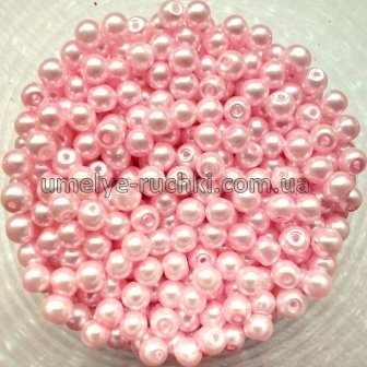 Жемчуг керамический 4мм нежно-розовый (код БК-04-28) - около 50шт/уп БК-04-28 фото