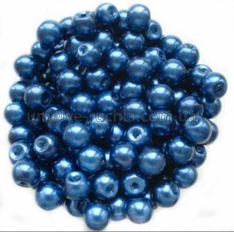 Перлини керамічні 6мм сині, 35-38шт/уп БК-06-25 фото