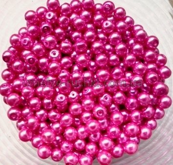 Перлини керамічні 4мм яскраво-рожеві (код БК-04-23) - близько 50шт/уп БК-04-23 фото