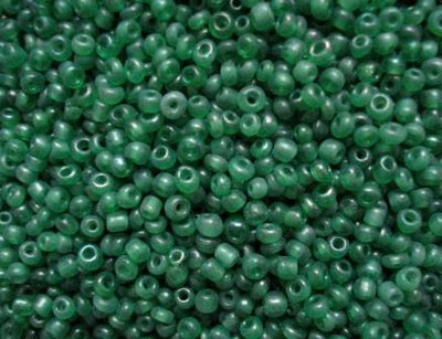 Бісер китайський дрібний зелений матовий прозорий 1,5-2мм (код 3MG40) 25г 3MG40 фото
