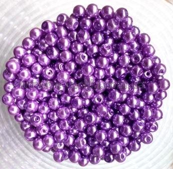 Перлини керамічні 4мм яскраво-фіолетові (код БК-04-22)  - близько 50шт/уп БК-04-22 фото