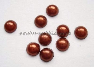 Кабошони акрилові перлинові коричневі 4мм - близько 60шт. (код К-05-10) К-05-10 фото