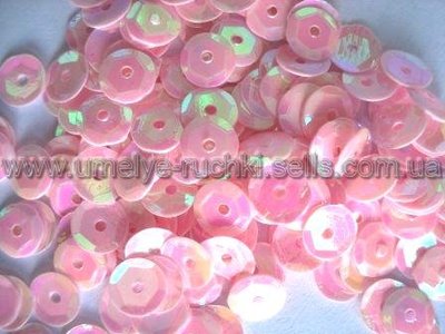 Пайетки перламутровые круглые светло-розовые 6мм П-06-11 фото