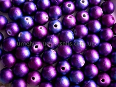 Бусины акриловые круглые сине-фиолетовые d-8мм, 10шт/уп Б-02-05 фото