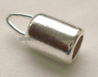 Концевик металлический 14х6мм светло-серебристый, 1шт PM-15-01 фото