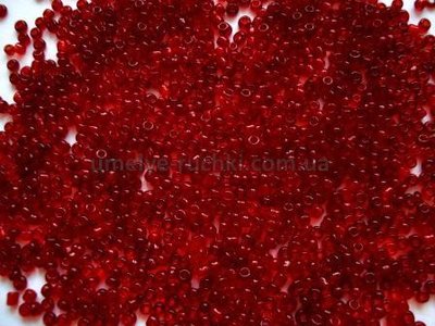 Бисер китайский мелкий прозрачный вишнево-красный 1,5-2мм (код 3TR22) 25г 3TR22 фото