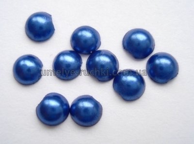 Кабошони акрилові перлинові сині 4мм - близько 60шт. (код К-05-07) К-05-07 фото