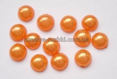 Кабошони акрилові перлинові помаранчеві 4мм - близько 60шт. (код К-05-05) К-05-05 фото