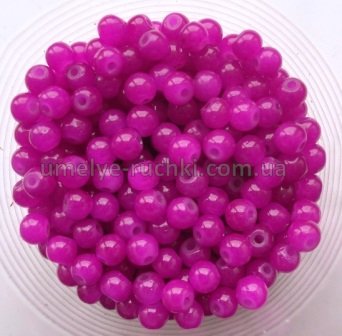 Перлини керамічні 4мм пурпурно-рожеві (код БК-04-10) - близько 50шт/уп БК-04-10 фото