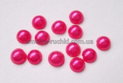 Кабошони акрилові перлинові яскраво-рожеві 4мм - близько 60шт. (код К-05-03) К-05-03 фото