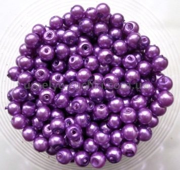 Жемчуг керамический 4мм фиолетовый (код БК-04-09) - около 50шт/уп БК-04-09 фото