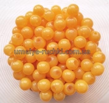 Перлини керамічні 5мм апельсиново-жовтий, близько 44шт/уп БК-05-01 фото