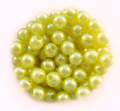 Намистини пластикові 8мм, імітація перлів, світло-жовті, бл. 40шт/уп БП-08-05 фото