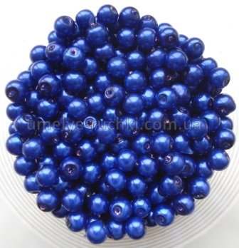 Перлини керамічні 4мм темно-сині (код БК-04-06) - близько 50шт/уп БК-04-06 фото