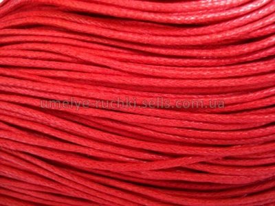 Шнур хлопковый вощёный красный 1мм Ш-Б10-03 фото