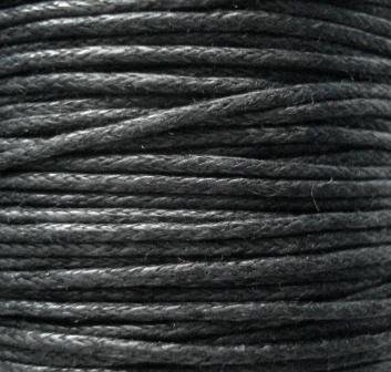 Шнур хлопковый вощёный чёрный 1мм Ш-Б10-05 фото