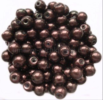 Перлини керамічні 6мм темно-коричневі 35-38шт/уп БК-06-35 фото