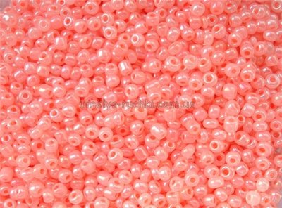 Бисер китайский средний непрозрачный жемчужный персиково-розовый 2,5-3мм (код 2PP07) 25г 2PP07 фото