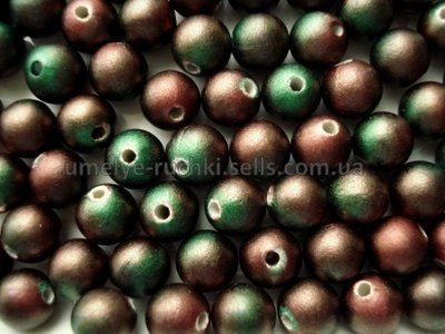 Бусины акриловые круглые зелёно-коричневые d-8мм, 10шт/уп Б-02-07 фото