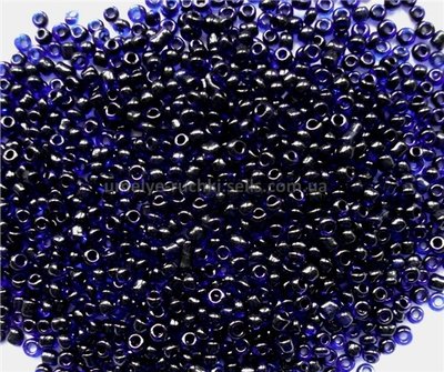 Бісер китайський дрібний темно-синій з чорним внутрішнім забарвленням 1,6-2,2мм (код 3TL23) 25г 3TL23 фото