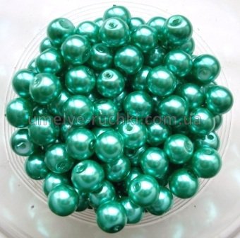 Жемчуг керамический 6мм зелёный,  около 30шт/уп БК-06-21 фото