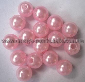 Намистини пластикові 8мм, імітація перлів, світло-рожеві, бл. 40шт/уп БП-08-14 фото