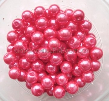 Жемчуг керамический 6мм красновато-розовый,  около 30шт/уп БК-06-17 фото